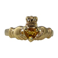 Image for Claddagh Ring with Citrine in Yellow Gold