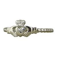 Image for Sterling Silver Beaded Claddagh Ring