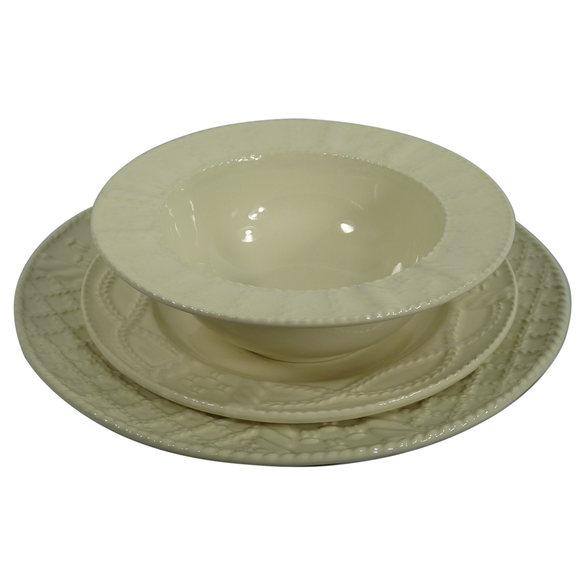 Kara Irish Pottery Aranware 3 Piece Place Setting Irish Jewelry