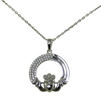 Image for Sterling Silver Tri-Layered Claddagh Pendant