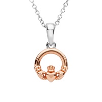 Image for Sterling Silver Rose Gold Plated Claddagh Pendant