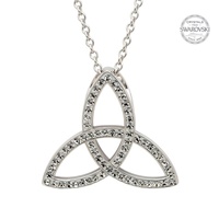 Image for Shanore Sterling Silver Celtic Trinity Knot Pendant Embellished with Swarovski Crystals