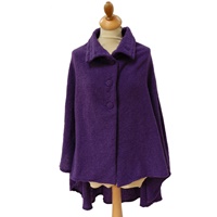 Image for Celtic 3 Button Cropped Cape, Royal Purple by Kerry Woollen Mills