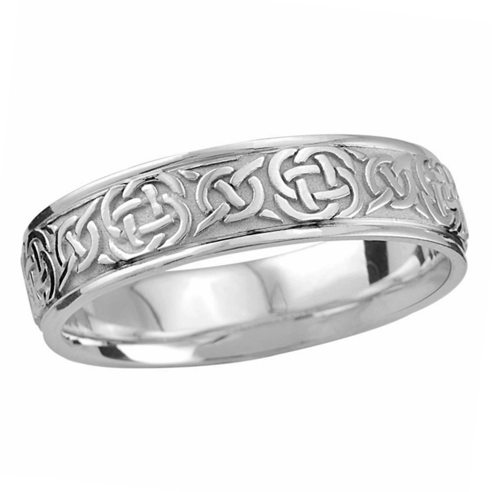 Endless Celtic Knot Design Wedding Ring Sterling Silver Irish Jewelry