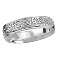 Image for Sterling Silver Celtic Knot Design Wedding Ring 7mm