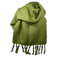 Kerry 100% Lambswool Mid Green/Lime Scarf