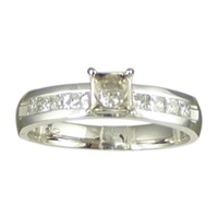 Image for White Gold Princess Setting with Diamond Accents