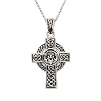 Sterling Silver Celtic Cross With Claddagh