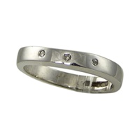 Image for 14K White Gold Tri Diamond Ring