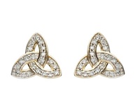 Image for 14K Yellow Gold Diamond Set Celtic Trinity Stud Earrings
