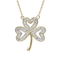 Image for 14K Yellow Gold Diamond Set Shamrock Pendant