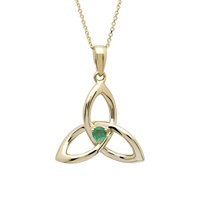 Image for 14K Yellow Gold Emerald Set Trinity Necklace