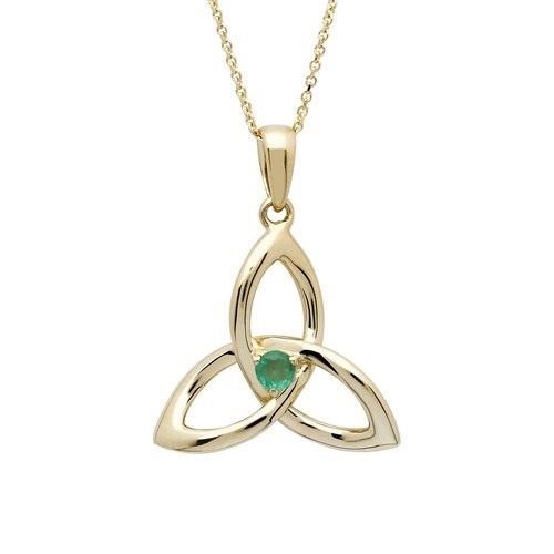 Trinity Emerald Heart Pendant | Celtic Pendants
