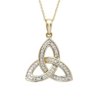 14K Yellow Gold Diamond Set Trinity Pendant