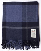 Avoca Handweavers Cashmere Blend Throw, Navy Check