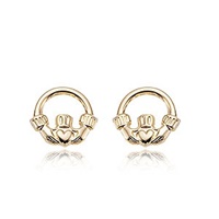 Image for 14K Yellow Gold Claddagh Stud Earrings