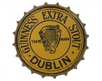 Image for Guinness Gold Vintage Metal Bottle Cap Sign