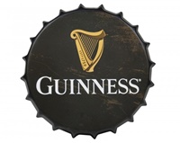 Image for Guinness Black Harp Metal Bottle Cap Sign