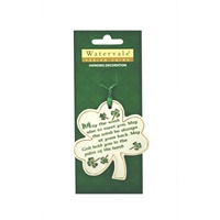 Image for Shamrock with "May the Road..." Irish Blessing Watervale Hanging Decoration