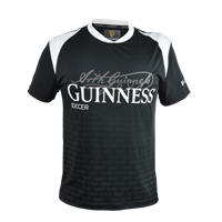 Image for Guinness Black and White Soccer Jersey with Arthur Guinness Signature Sublimated Print