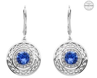 Image for Swarovski Crystal Celtic Earrings Sapphire and White
