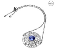 Image for Swarovski Crystal Celtic Bracelet Sapphire and White