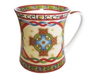 Celtic Weave Celtic Cross China Mug-RED