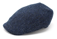 Image for Hanna Donegal Tweed Touring Cap: Blue HARRIS TWEED Herringbone