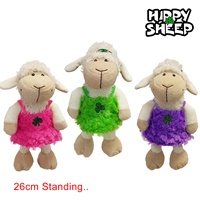 Image for Plush Irish Hippy Sheep Toy with Coloured Fur Dress