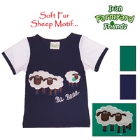 Image for Irish Baby Boy T-Shirt with Soft Fur Sheep, Navy