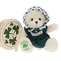 Image for Róisín The Irish Colleen Teddy Bear, White/Green