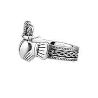 Image for The King Claddagh Ring Celtic Shank LARGE Sterling Silver