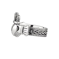 The King Claddagh Ring Celtic Shank LARGE Sterling Silver