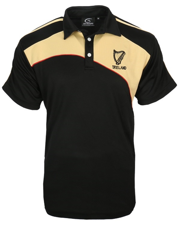 Black and Cream Irish Harp Polo Shirt - Irish Jewelry | Irish Store ...