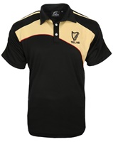 Black and Cream Irish Harp Polo Shirt