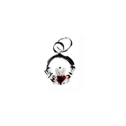 Image for Sterling Silver Petite Birthstone Claddagh Pendant
