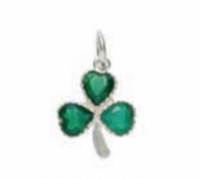 Image for Sterling Silver Green CZ Shamrock Pendant