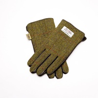 Image for Islander Gents Gloves with HARRIS TWEED - Chestnut Blue Herringbone