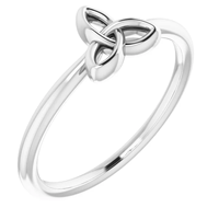 Image for 14K White Gold Stackable Celtic-Inspired Trinity Ring