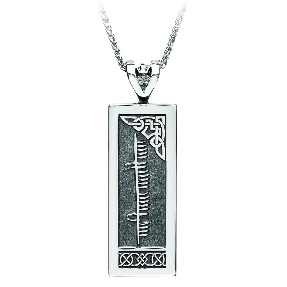 Customised Name Ogham Celtic Silver Pendant Irish Jewelry Irish Store Tipperary Irish