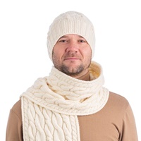 Image for Cable Knit Wool Hat, Natural