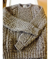 Image for Aran Crew Neck Irish Sweater Hand Loomed, Termon Green