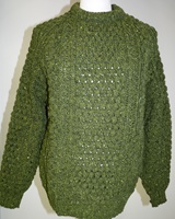 Image for Handloomed Traditional Irish Crew Neck Spring Green Sweater