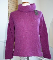 Swing Z Sleeve Turtle Neck Sweater, Bright Purple