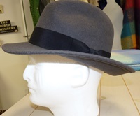 Image for Shevlin Gunmetal Wool Felt Deep Crown Trilby, Black Trim