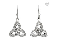 Image for Platinum Plated White Trinity Earrings with Swarovski Crystals