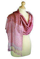 Image for Cathaigh Woven Celtic Pashmina Scarf , Pink