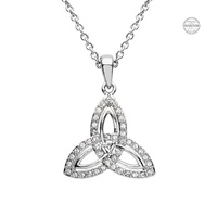 Image for Platinum Plated White Trinity Pendant with Swarovski Crystal