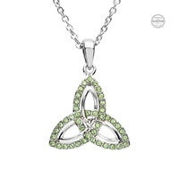 Image for Platinum Plate Peridot Trinity Pendant with Swarovski Crystals