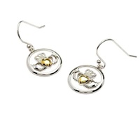 Image for Shanore Gold Plate Silver Claddagh Earrings